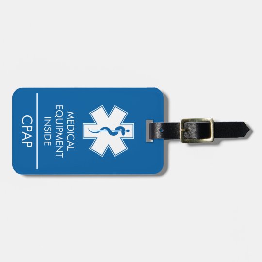 CPAP or Medical Alert Carry On Luggage Tag Zazzle.co.uk
