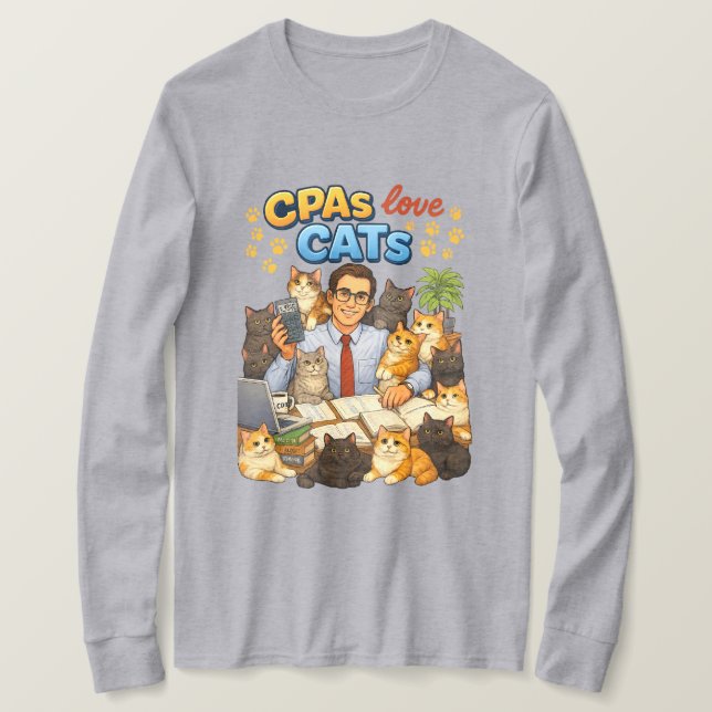 CPAs love Cats T-Shirt (Design Front)