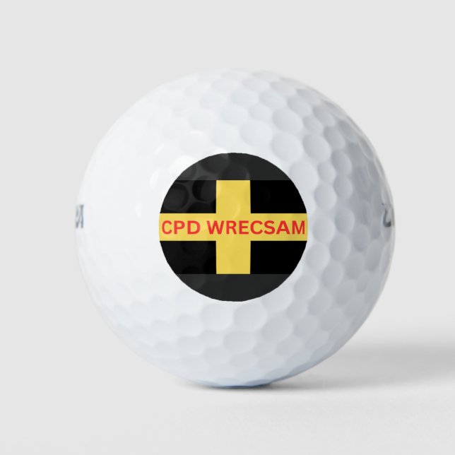 CPD Wrecsam Football Soccer Golf Balls (Front)