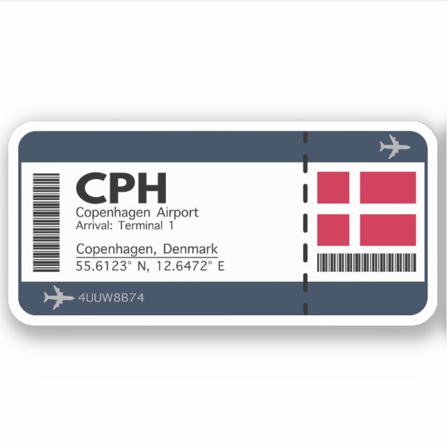 CPH Copenhagen Airport Boarding Pass - Travel (Front)