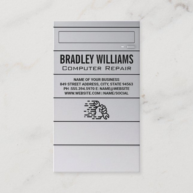 CPU Electronics | Wrench in Hand Business Card (Front)