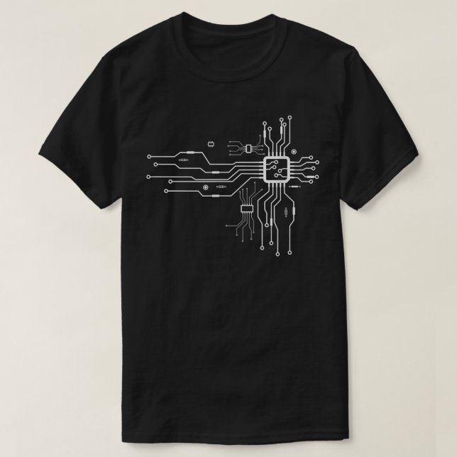 CPU Heart chipset board electrical electronic engi T-Shirt (Design Front)