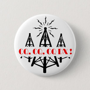 CQ DX 6 CM ROUND BADGE