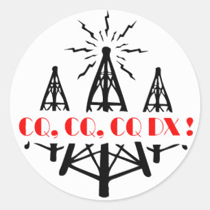 CQ DX CLASSIC ROUND STICKER
