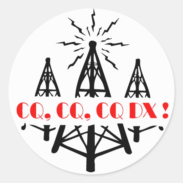 CQ DX CLASSIC ROUND STICKER (Front)