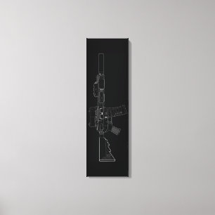 CQBR MK18 Mod 0 Black Canvas Print