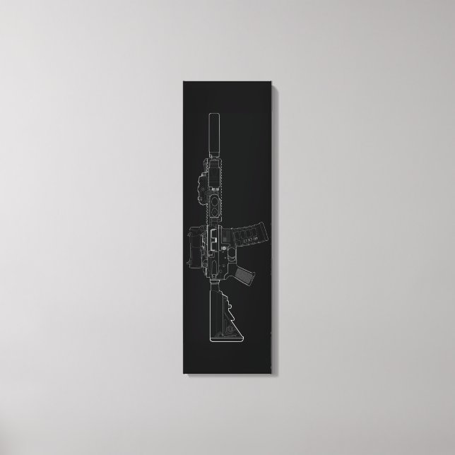 CQBR MK18 Mod 0 Black Canvas Print (Front)