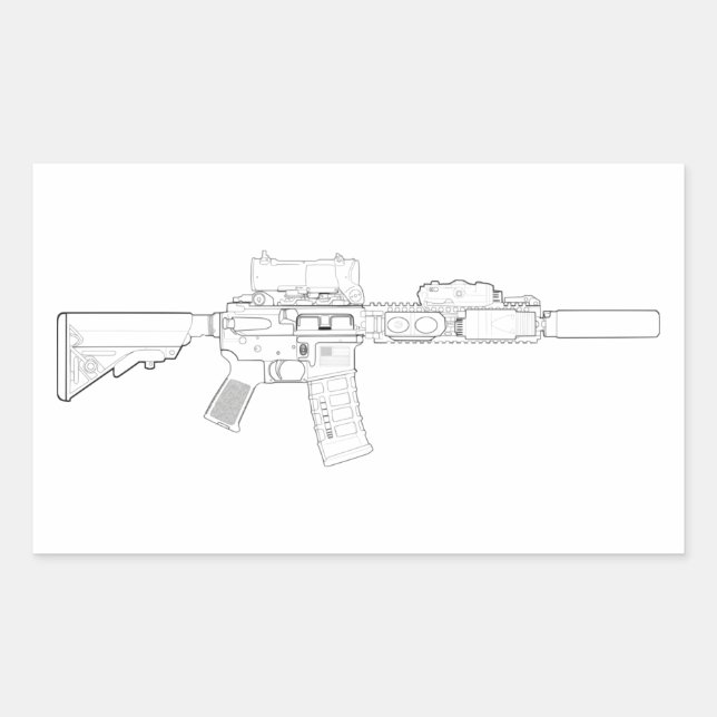 CQBR MK18 Mod 0 Rectangle Stickers (Front)