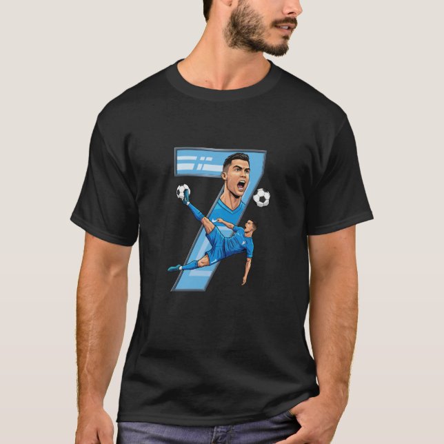 CR7 Bicycle Kick Vector Art T-Shirt (Front)