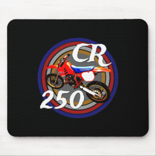 Cr 250 R Vintage Retro Motorcross Motocross Motorc Mouse Mat