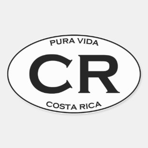CR - Costa Rica Oval Sticker