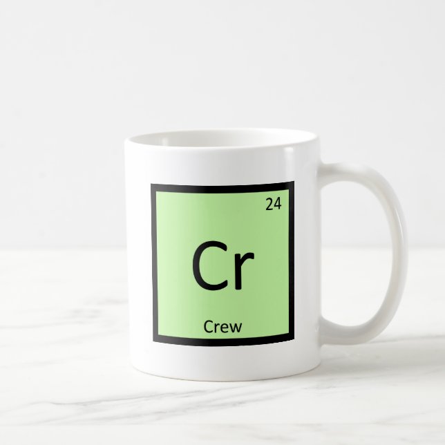 Cr - Crew Sports Chemistry Periodic Table Symbol Coffee Mug (Right)