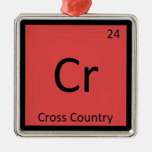 Cr - Cross Country Sports Chemistry Periodic Table Metal Tree Decoration