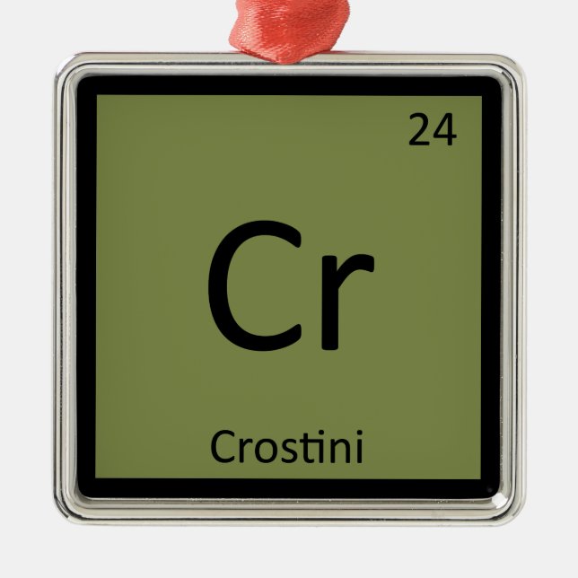 Cr - Crostini Appetizer Chemistry Periodic Table Metal Tree Decoration (Front)