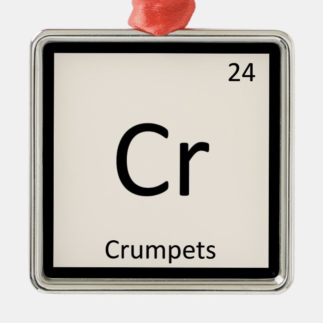Cr - Crumpets Chemistry Periodic Table Symbol Metal Tree Decoration (Front)
