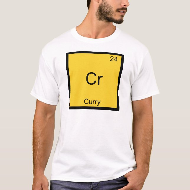 Cr - Curry Funny Chemistry Element Symbol T-Shirt (Front)