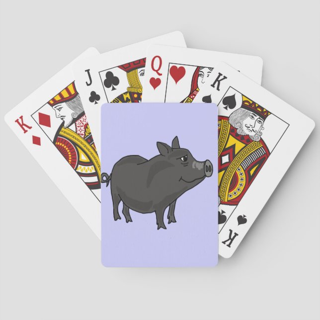 CR- Pot Bellied Pig Cartoon Playing Cards (Back)