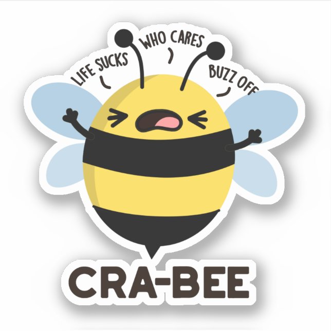 Cra-bee Funny Crabby Bee Pun  (Front)