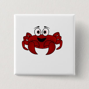 Crab 15 Cm Square Badge