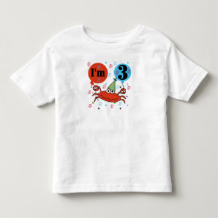 Crab 3rd Birthday Toddler T-Shirt