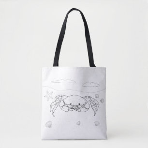 Crab Adult Colouring Full Tote Bag