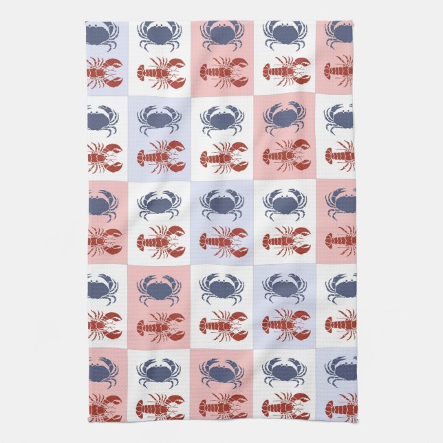 Crab and Crawfish Towels (Vertical)