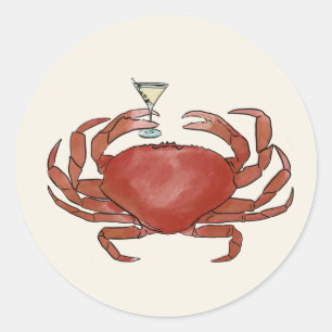 Crab and Martini Stickers 