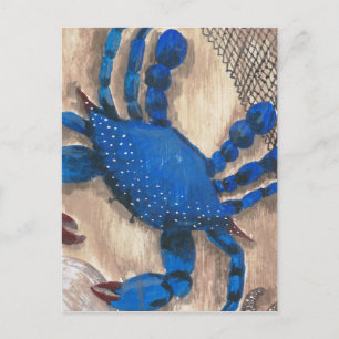 Crab and Net Postcard