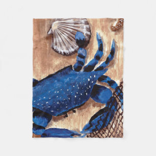 Crab and Scallop Fleece Blanket