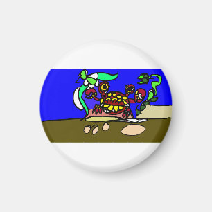 Crab art magnet