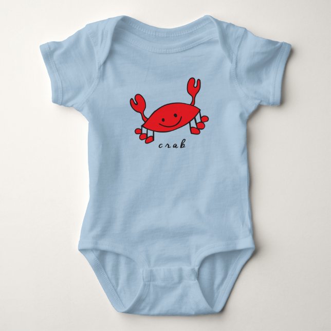 Crab Baby Bodysuit and One-Piece (with base) (Front)