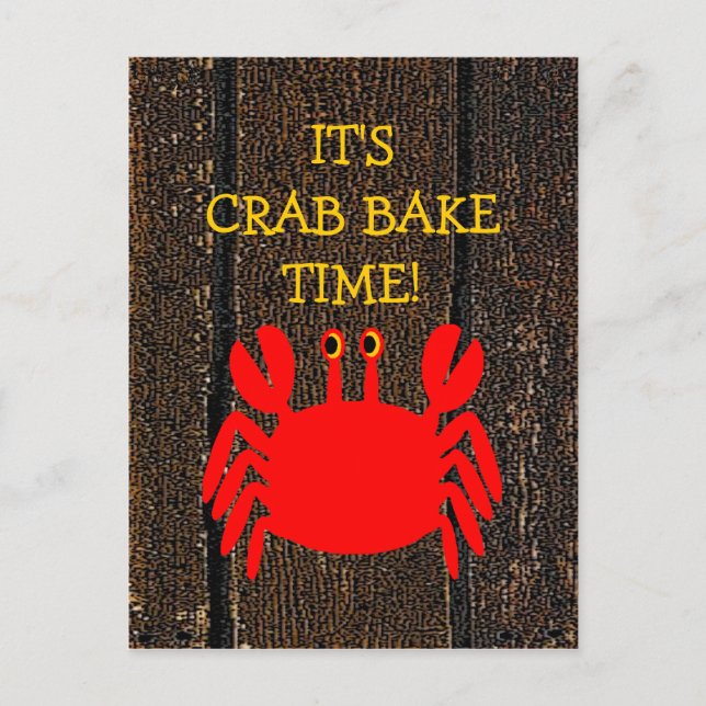 Crab Bake! Invitation Postcard (Front)