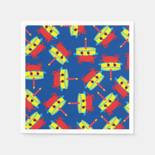 Crab Beach Birthday Party Napkin