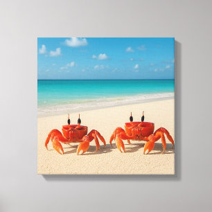 Crab Between Worlds – Threshold Touched Canvas Print