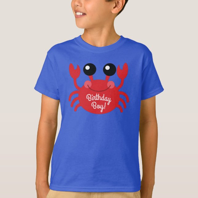 Crab Birthday Party Beach T-Shirt (Front)