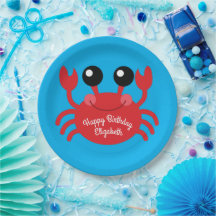 Crab Birthday Party Cute Cartoon Kids