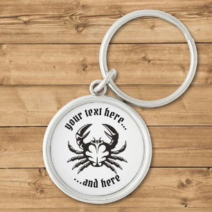 Crab Black Key Ring