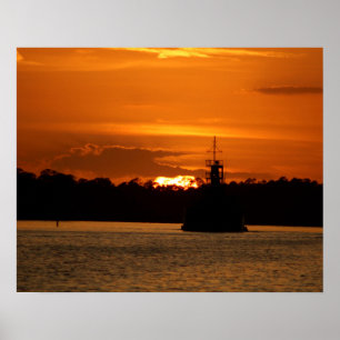 Crab Boat in the Sunset on the Bay 16x20  Poster