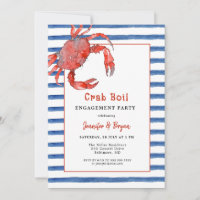 Crab Boil couples engagement party invitation