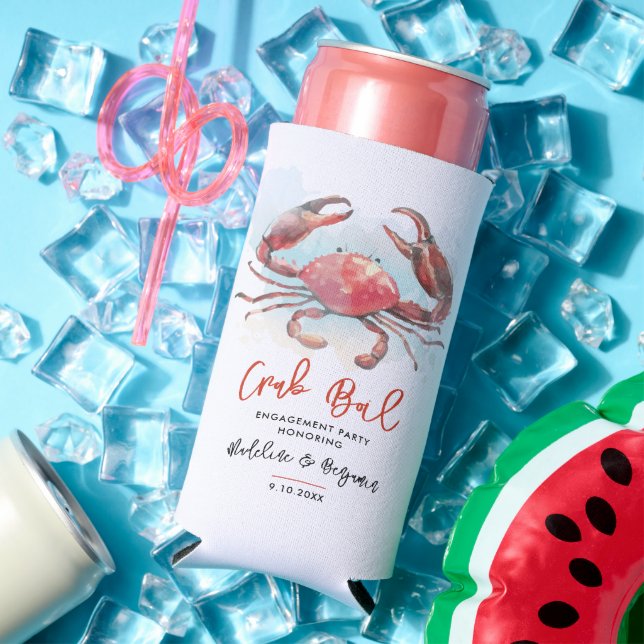 Crab Boil Engagement Seafood Party Seltzer Can Cooler (In Situ Summer)