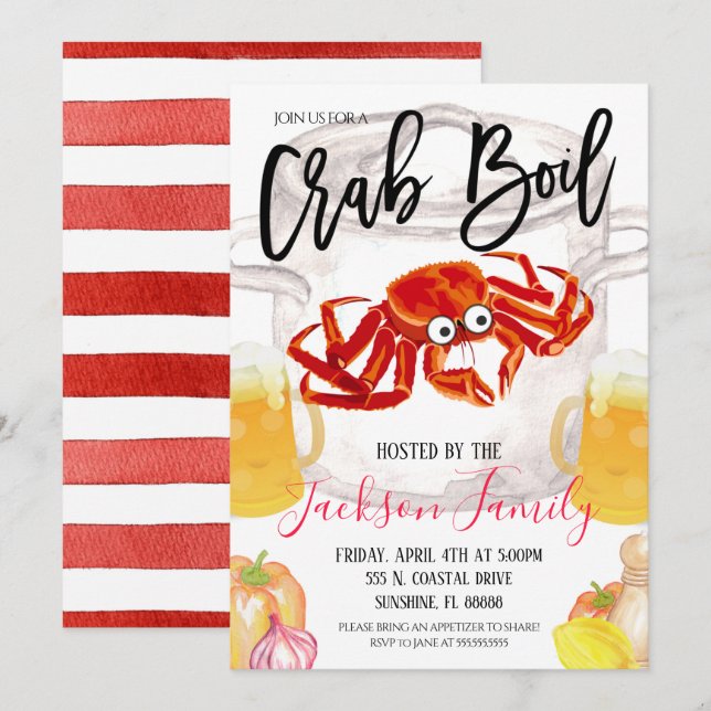 Crab Boil Invitation (Front/Back)
