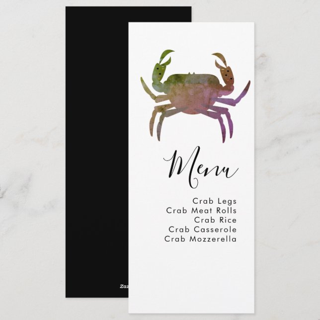 Crab Boil Seafood Beach Wedding Menu (Front/Back)