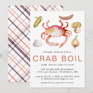 Crab Boil Seafood Cookout Party Invitation