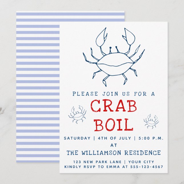 Crab Boil | Summer Party Invitation (Front/Back)