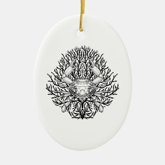 Crab Ceramic Tree Decoration (Front)