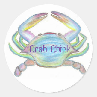 Crab Chick Designs, CrabChick Classic Round Sticker