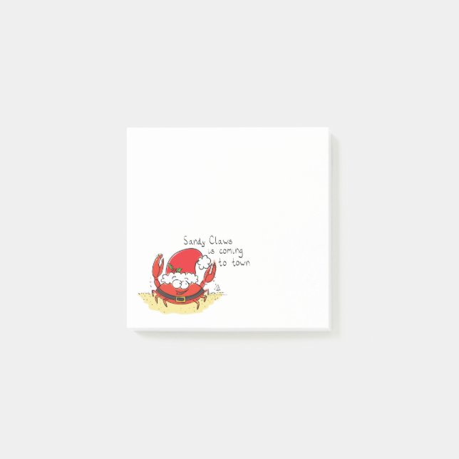 Crab Christmas Beach Tropical Funny Post-it Notes (Front)