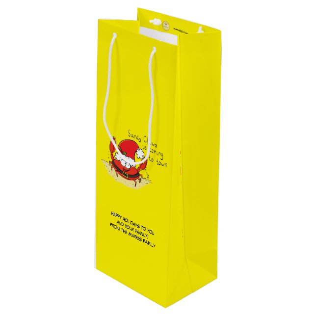 Crab Christmas Beach Tropical Funny Wine Gift Bag (Front Angled)