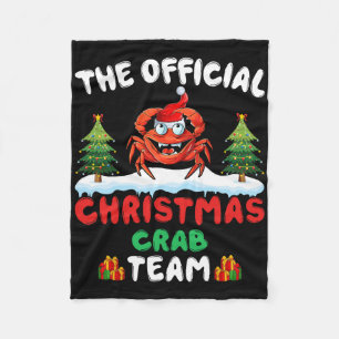 Crab Christmas Tree Santa Hat Xmas Light Christmas Fleece Blanket