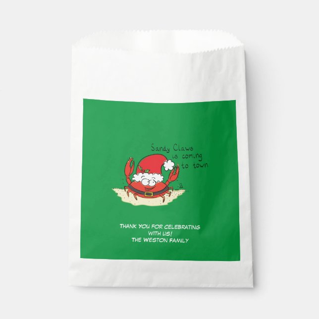 Crab Christmas Tropical Funny Favour Bags (Front)